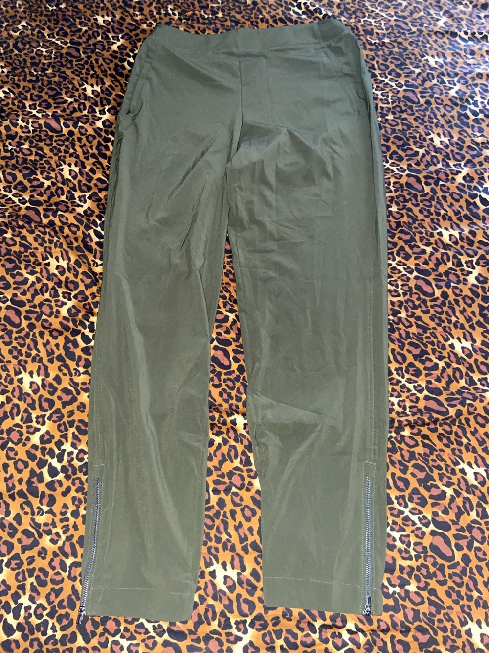 Athleta Olive Green Zip-Hem Track Pants